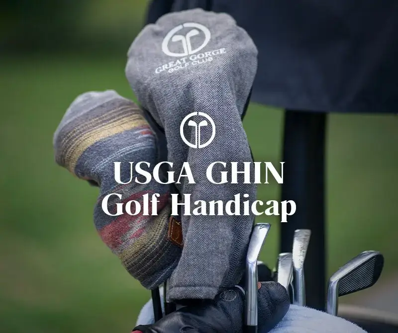 A selection of golf equipment at Great Gorge Golf Club, representing the GG The Shop Golf Handicap services, designed to help players track and improve their game.
