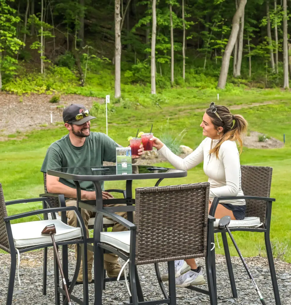 couple drinking cocktails after a round of golf at Great Gorge Club NJ